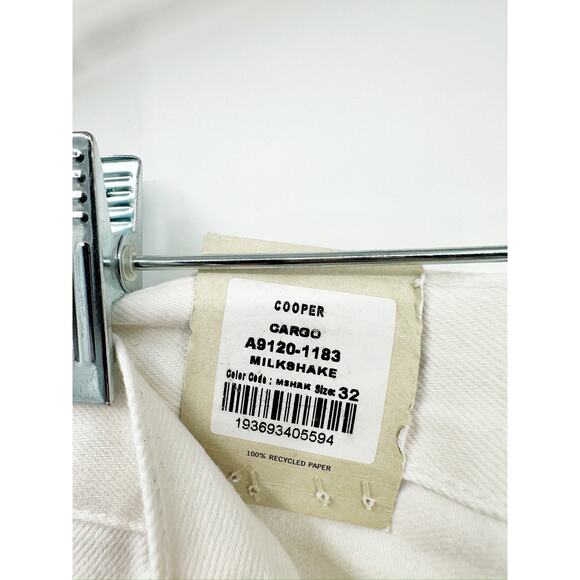 Agolde Cooper Milkshake White Straight High Rise Cargo Jeans Size 32 - Picture 6 of 7